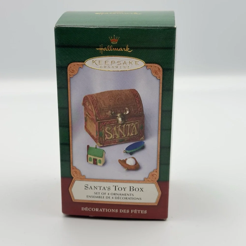 Hallmark‎ Keepsake 2001 Santa's Toy Box Set of 4 Christmas Ornaments Vintage